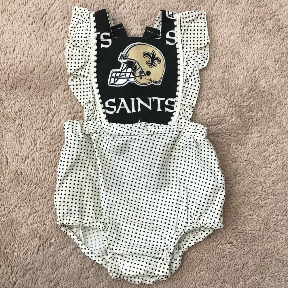 New Orleans Saints Baby Girl Romper, Size 18m